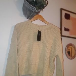Cropped cream sweater, Small